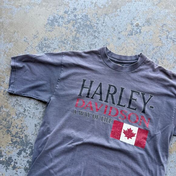 Vintage 90’s Faded Harley Davidson Canada Tee L - Picture 2 of 8